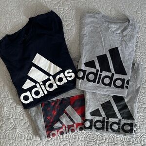Adidas Men's Short Sleeve Tees - Navy, Gray, and Red